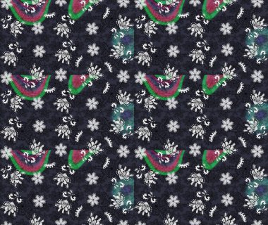 Renkli Bahar Teması eskiz kalıbı. Raster güzel kumaş deseni çiziyor. Çiçek deseni. Düz Çiçek Elementleri Tasarımı.