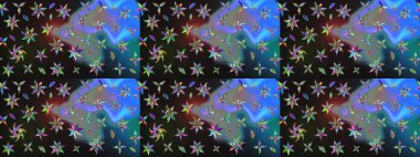 Taslak dekoratif arka plan, çiçek mandala. Çiçek. Raster illüstrasyonu. Gri ve mavi renklerde.