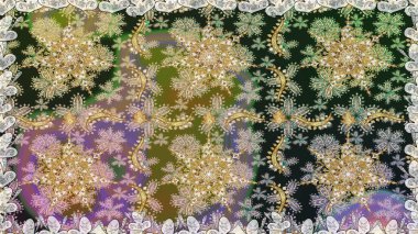 Gri renklerde, altın elementlerle kusursuz desen. Geleneksel oryantasyon süsü. Klasik klasik klasik arka plan. Klasik raster altın pürüzsüz desen.