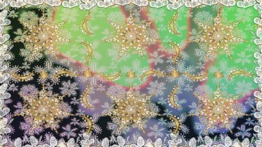 Barok tarzında kusursuz bir doğulu süsü. Tarafsız renklerde ve altın elementlerle geleneksel klasik altın raster deseni.