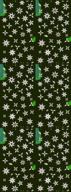 Raster illüstrasyonu. Gri ve nötr renklere karalamalar çizilmiş çiçek deseni.