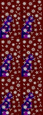 Güzel kumaş deseni. Raster illüstrasyonu. Düz Çiçek Elementleri Tasarımı. Çiçek desenli çizim. Asya tekstil tarzında. Renkli Bahar Teması çizim şablonu.