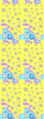 Paketleme, tekstil, duvar kâğıdı için çiçek eskizi. Yumuşak fayans. Raster 'ın taze dokusu. Klasik çiçek desenli. Yumuşak pamuk tasarımı.