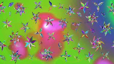 Küçük çiçekteki sevimli çiçek deseni. Robot resim. Raster illüstrasyonu.