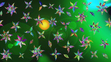 Yeşil ve gri çiçekli eskiz deseni, suluboya çiçek deseni, sevimli çiçek, duvar kağıdı, kart veya kumaş için fayanslı. Raster - stok.