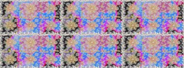 Tarafsız ve gri renklerde altın sarısı elementlerle altın pürüzsüz desen. Raster illüstrasyonu. Tekrarlayan elementlerle soyut arkaplan oluşturun. Kusursuz, klasik altın desen..