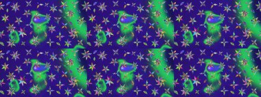 Sevimli çiçek raster deseni. Modaya uygun kumaş deseni. Renkli Yaz Temalı eskiz kalıbı. Düz Çiçek Elementleri Tasarımı.