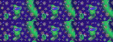 Sevimli çiçek raster deseni. Modaya uygun kumaş deseni. Renkli Yaz Temalı eskiz kalıbı. Düz Çiçek Elementleri Tasarımı.