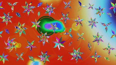 Küçük çiçekteki sevimli çiçek deseni. Raster illüstrasyonu. Çizim.