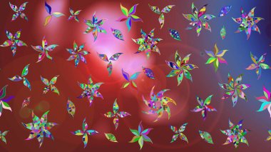 Vadinin çiçekleri kahverengi ve kırmızı renklerde. Çiçeksel çizim kalıbının çizimi.