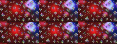 Raster Çiçek İllüstrasyonu güzel tekstil. Kırmızı ve kahverengi renkli etnik çiçeklerle zarif bir eskiz deseni..