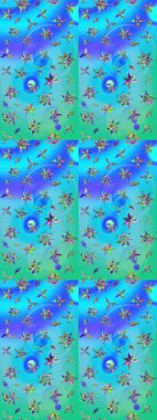 Düzenlenebilir. Düğün davetiyeleri için çiçek deseni, tebrik kartları, hatıra defteri, baskı, hediye paketi, imalat. Suluboya tarzında mavi ve yeşil çiçekli zarif çizim deseni, tasarım elementleri