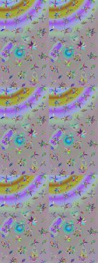 Gri ve nötr renkte çiçekler. Raster illüstrasyonunda çiçek deseni çizimi.