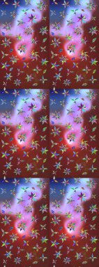 Küçük çiçekteki sevimli çiçek deseni. Kahverengi ve nötr renkte çiçekler.