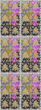 Gri renkli ve altın elementli altın desenli. Kusursuz klasik raster altın desenli. Geleneksel oryantasyon süsü. Klasik vintage arkaplan.