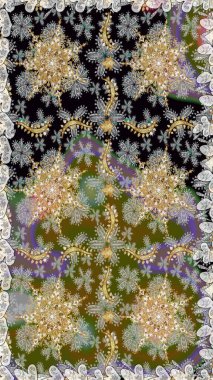 Doğulu stil altın deseni gri ve nötr renklerde altın elementlerle donatır. Raster altın desen. Kusursuz kıvırcık saçlar..