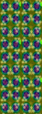 Raster illüstrasyonu. Küçük çiçekteki sevimli çiçek deseni. Raster deseni. Yeşil ve kahverengi renklerde. Soyut çiçek çizim kalıbı arkaplanı.