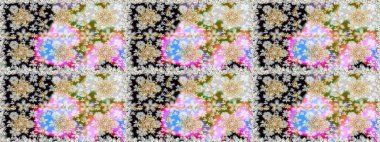 Tarafsız ve gri renklerde grafiksel modern kusursuz desen. Kusursuz çiçek deseni. Duvar kâğıdı barok, İspanyol kumaşı. Kusursuz raster arkaplanı.