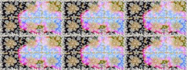 Geleneksel raster ve altın desen. Gri ve nötr renkler üzerinde klasik oryantal desen. Damask pürüzsüz süsü.