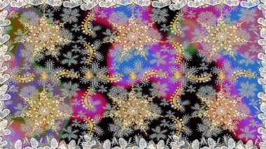 Tekrarlayan elementlerle kusursuz soyut arkaplan. Gri, nötr ve altın desenli. Zarif raster klasik desen.