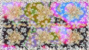 Raster klasik barok çiçeksiz altın desenli. Tarafsız ve gri renklerdeki altın desenli altın elementler. Lüks, kraliyet ve Viktorya dönemi konsepti. Süsleme.