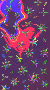 Suluboya, elle çizilmiş. Mor ve mor renkli vadi çiçekleri. Eskiz arkaplan modeli. Raster - stok.