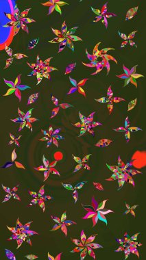 Küçük çiçekteki sevimli çiçek deseni. Robot resim. Raster illüstrasyonu.