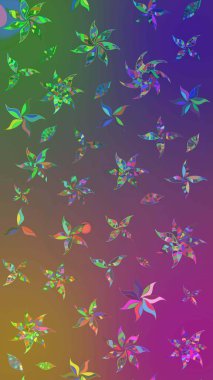 Raster çiçek desenleri çiziyor. Vadinin çiçekleri mor ve yeşil renklerde.