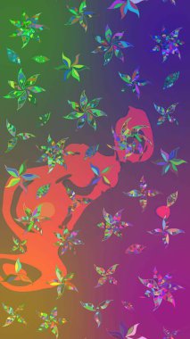 Güzel kumaş deseni. Raster suluboya çiçek deseni, narin çiçekler, mor ve yeşil çiçekler, tebrik kartı şablonu..