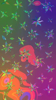 Çiçek arkaplanlı soyut zarafet eskiz deseni. Raster Güzel kumaş deseni.