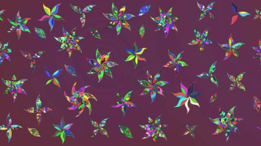 Gömlek baskısı için çiçek boyası. Çiçek desenli eskiz. Kahverengi ve mor renkte çiçekler.