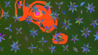 Küçük çiçekteki sevimli çiçek deseni. Raster illüstrasyonu. Tony 'nin kumaş kalıbını çiz. Modaya uygun kumaş deseni.