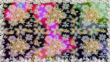 Gri ve nötr renklerde, altın elementlerle klasik, pürüzsüz desen. Noel 2019, kar tanesi, yeni yıl.