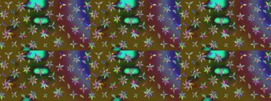 Çiçek desenli eskiz, yaz çiçekleri. Düz Çiçek Elementleri Tasarımı. Yeşil ve kahverengi renkli çiçekler. Renkli Bahar Teması çizim şablonu.