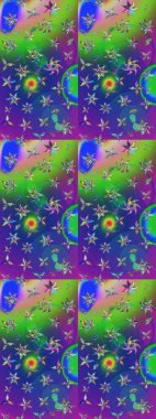 Tekstil için figür. Davetiye ve kartpostal tasarımı için dekoratif çiçek unsurları. Yapraklı çizim şekli. Poster ya da kapak için arka plan. Sevimli zarif çiçekler Raster illüstrasyonu.