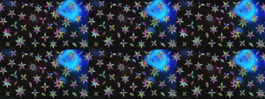 Sevimli çiçek raster deseni. Gri ve mavi renkte çiçekler. Renkli Bahar Teması eskiz kalıbı. Düz Çiçek Elementleri Tasarımı.