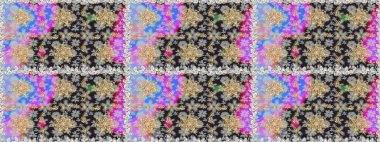 Gri ve altın desenli. Klasik raster şablonu. Tekrarlayan ögelerle kusursuz soyut arkaplan.