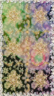 Tarafsız renklerde altın elementler. Barok tarzında kusursuz bir doğulu süsü. Geleneksel klasik raster altın pürüzsüz desen.