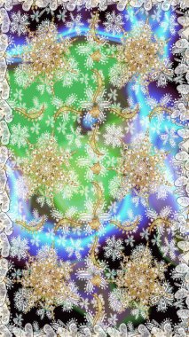 Altın elementlerle nötr renklerde altın desen. Süslü raster dekorasyonu. Barok tarzında duvar kağıdı tasarımı için kusursuz damaske deseni arkaplanı.