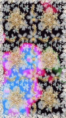 Doku arka planında altın duvar kâğıdı. Barok tarzında altın çiçekli süs. Damask kusursuz yinelenen arkaplan. Gri renklerdeki altın element.