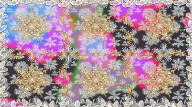 Gri renklerde altın tekrarlayan elementlerle soyut arkaplan. Kusursuz oryantal klasik altın desen.