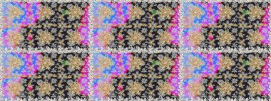 Gri ve altın desenli. Klasik raster şablonu. Tekrarlayan ögelerle kusursuz soyut arkaplan.