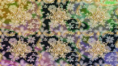 Şam, tasarım için kusursuz desen. Gri renklerde, altın elementli, pürüzsüz desen.