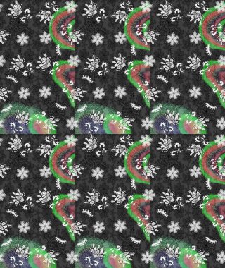 Renkli çizim kalıbı. Raster illüstrasyonu. Çiçek arkaplan. Gri ve yeşil renkli şirin tekstil tarzında. Çiçek duvar kağıdı.