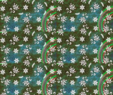 Raster illüstrasyonu. Güzel kumaş deseni. Bahar çiçekli güzel bir çiçek deseni..