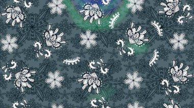 Yeşil ve mavi renkte çiçekler. Çiçekli karalama şeklinde Raster çiçek deseni. Nazikçe, güzel çiçek arkaplanı..