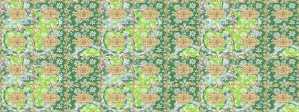 Çiçek süsü kumaş deseni, cam, çiçek desenli metal altın elementli yeşil renkler. Klasik Raster altın eskiz modeli..