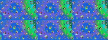 Raster deseni. Botanik çizim kalıbı. Suluboya etkisi. Organik elementler.