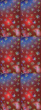 Kahverengi ve kırmızı renklerde bahar çiçekleri. Yaprak ve çiçeklerin suluboya resmi, kahverengi ve kırmızı renklerin çizim şekli. Raster illüstrasyonu.