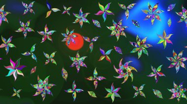 Küçük çiçekte güzel bir desen. Moda baskıları için zarif bir şablon. Motley illüstrasyonu. Çiçekli bahar çiçekleri. Küçük renkli çiçekler..